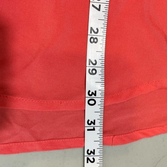 WOMAN WITHIN Apricot Blouse Button Up Front Pockets Tab Sleeves Top Size 14/16 - Picture 11 of 15